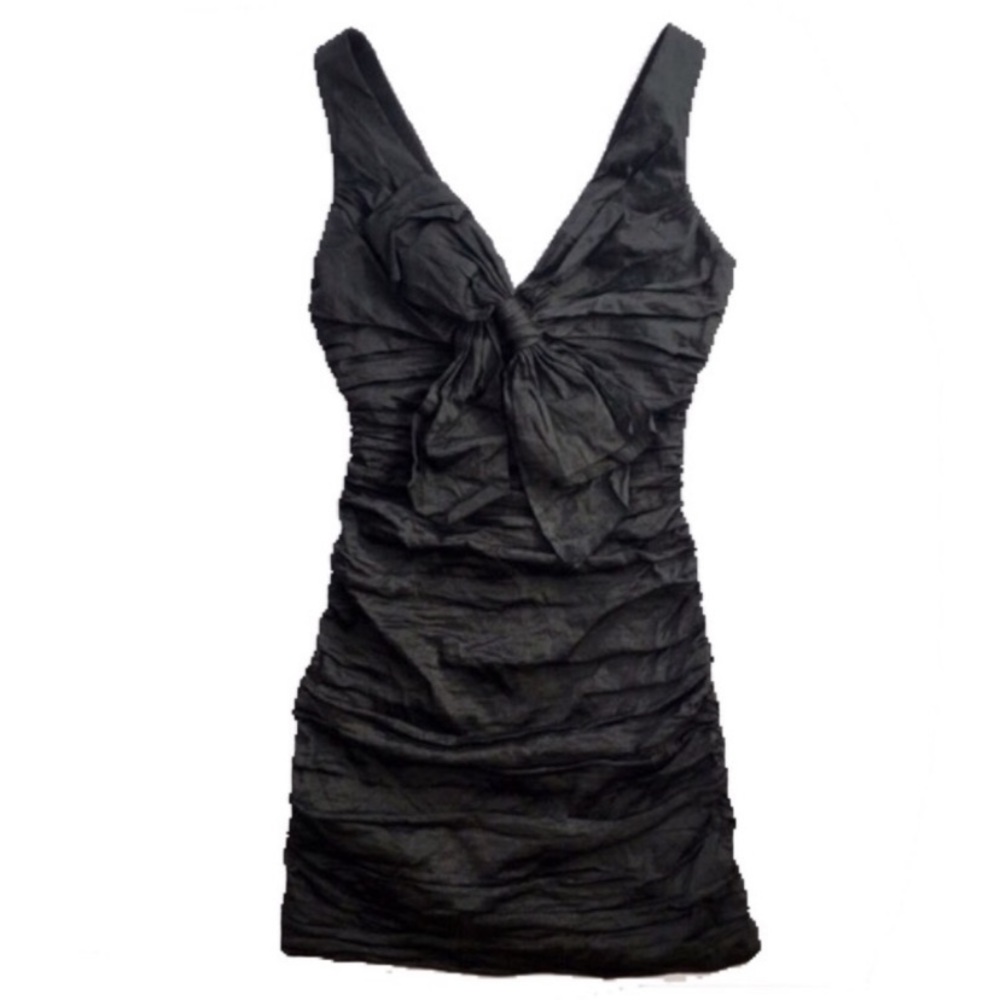NWOT BCBG MaxAzria black bow cocktail dress
